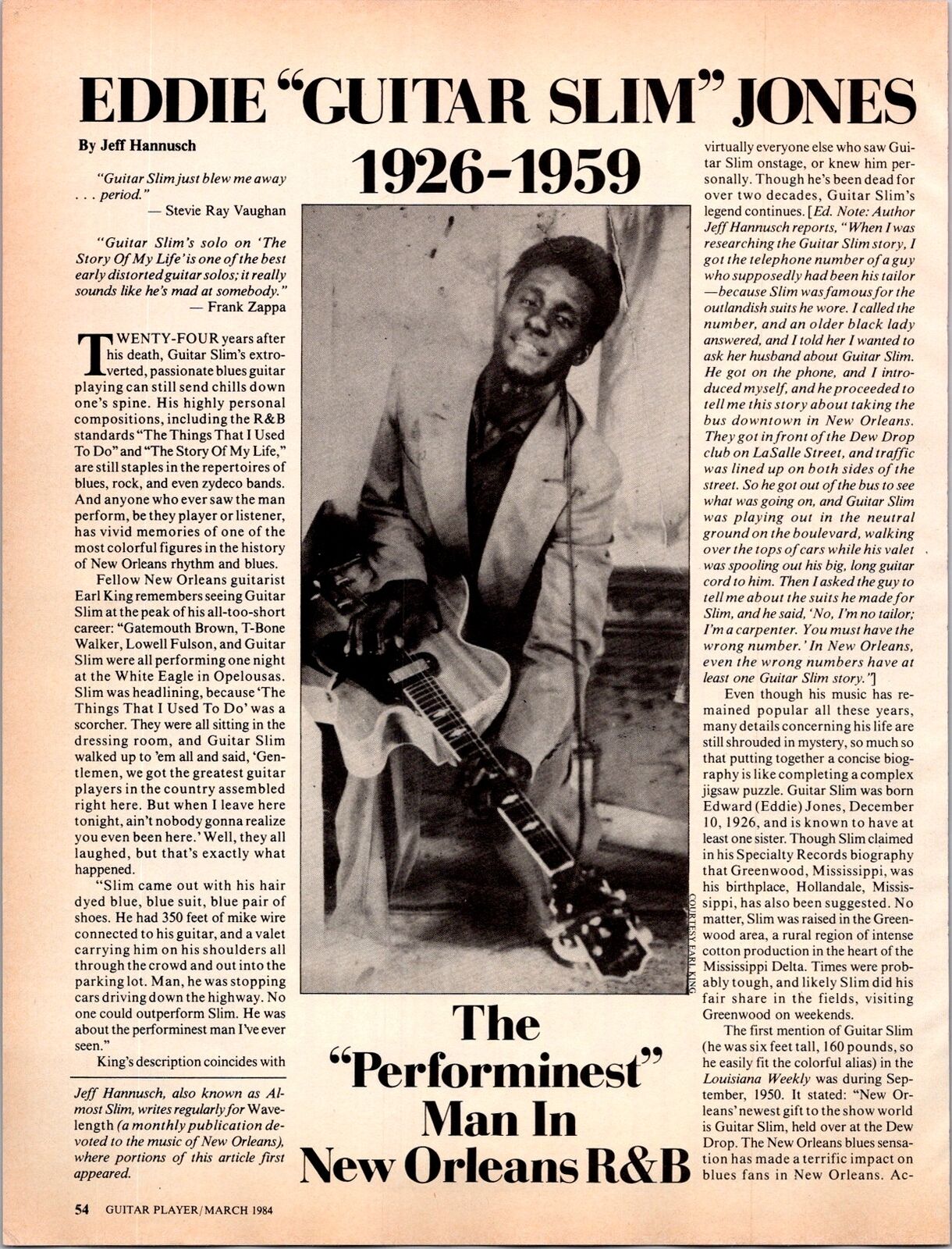 Guitar Player Magazine, March 1984.