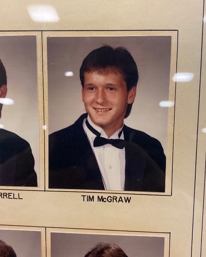 Tim McGraw's ULM yearbook photo.