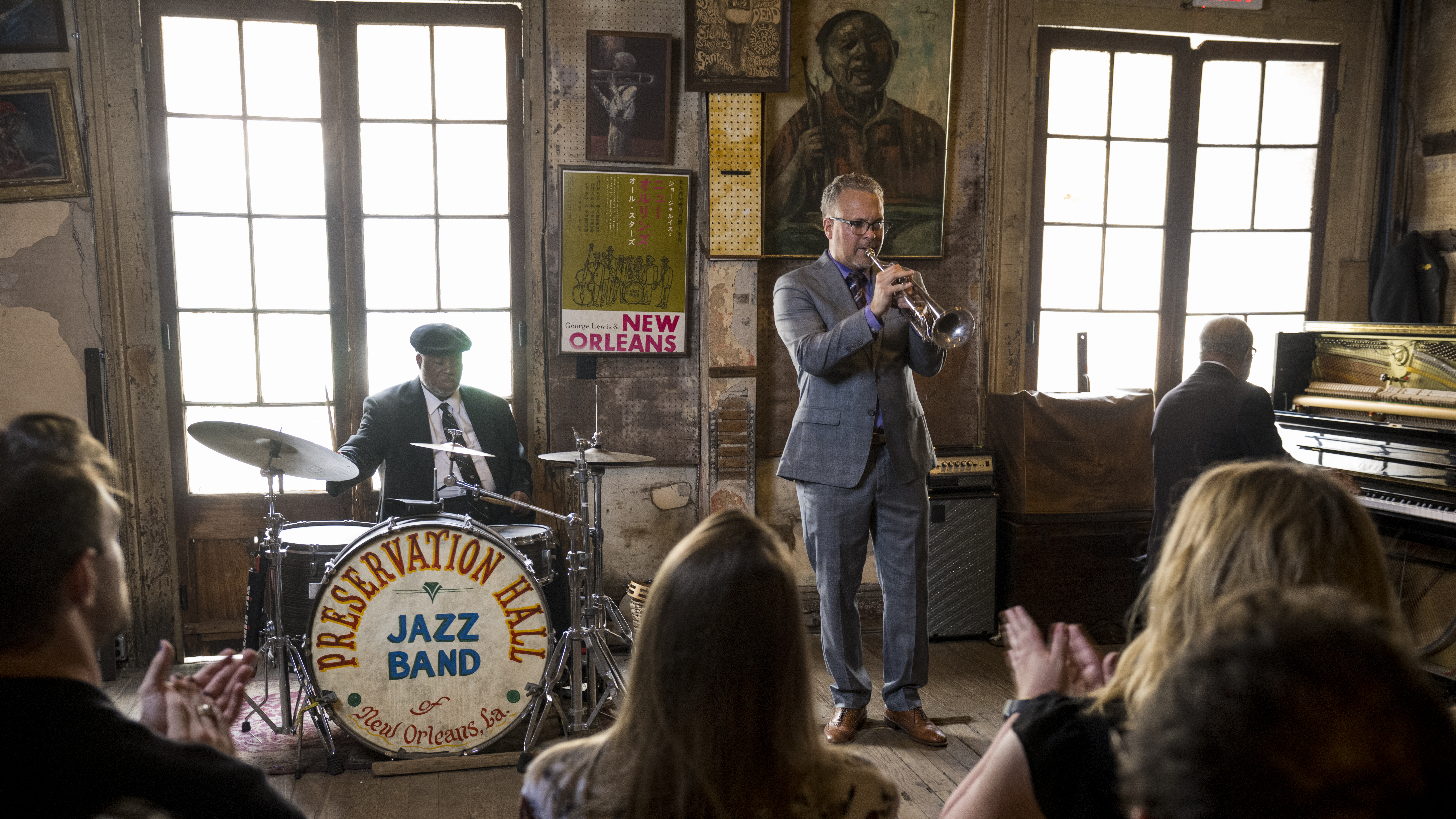 A jazz performance at Preservation Hall.