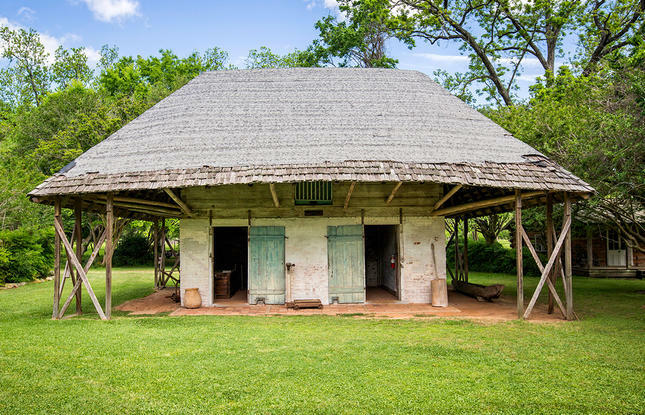 See the African House at Melrose Plantation.