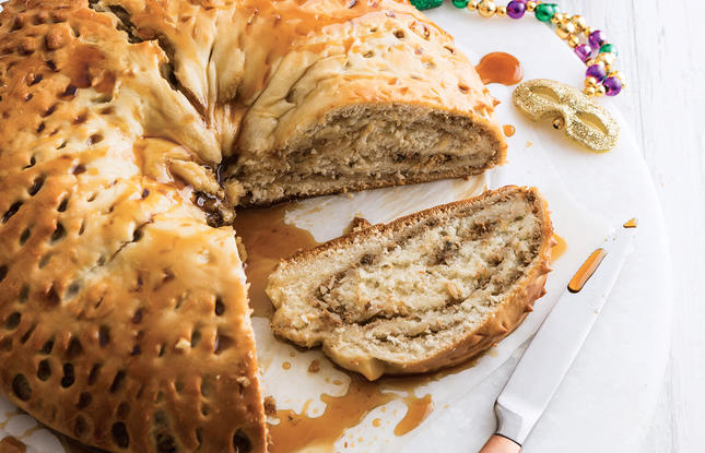 Tasty Slice of Louisiana made Boudin King Cake