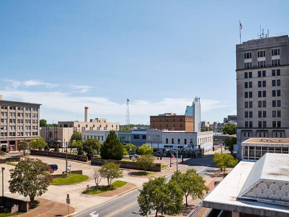 An aerial view of Alexandria, Louisiana.