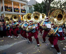 Marching Band in Bacchus parade