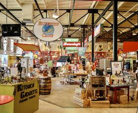 A head-on view into the Southern Food and Beverage museum, which looks like a vintage general store.